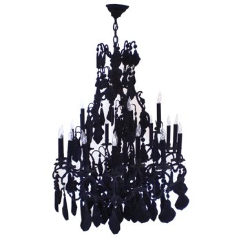Another example of a flocked chandelier