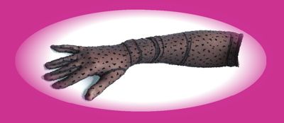 Flocked evening glove