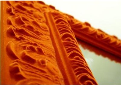 Flock applied to picture frame