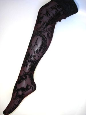 Flocking process applied to stockings